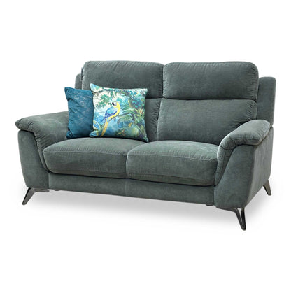 ‘Contempo’ Peacock Green Fabric 2 Seater Sofa