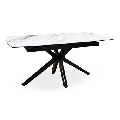 ‘Jose’ Doro Marble Ceramic Top 130cm Pop Up Extending Dining Table