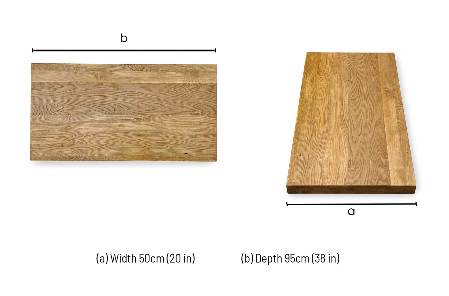'Earth' Solid Oak 50cm Extension Leaf for X Shaped Legs Dining Table