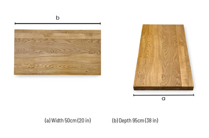 'Earth' Solid Oak 50cm Extension Leaf for X Shaped Legs Dining Table