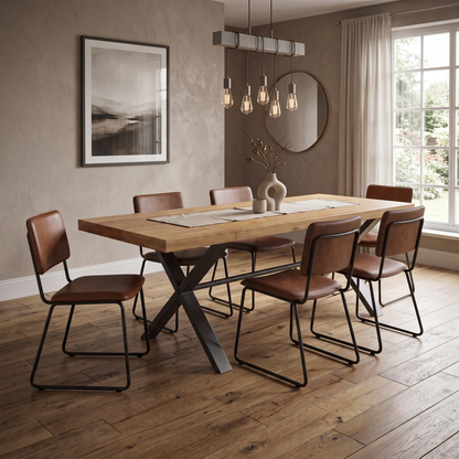 'Earth' Solid Oak 50cm Extension Leaf for X Shaped Legs Dining Table