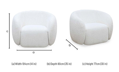‘Samuel’ Ivory White Fabric Swivel Accent Chair