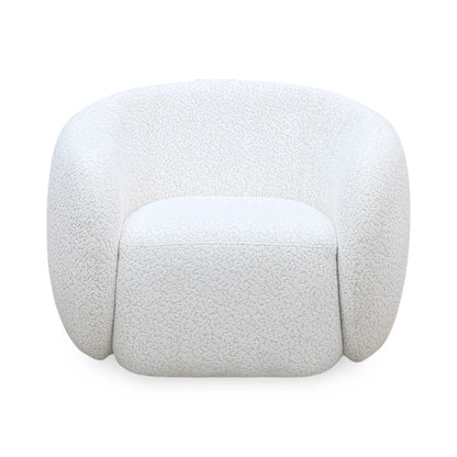 ‘Samuel’ Ivory White Fabric Swivel Accent Chair