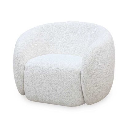 ‘Samuel’ Ivory White Fabric Swivel Accent Chair