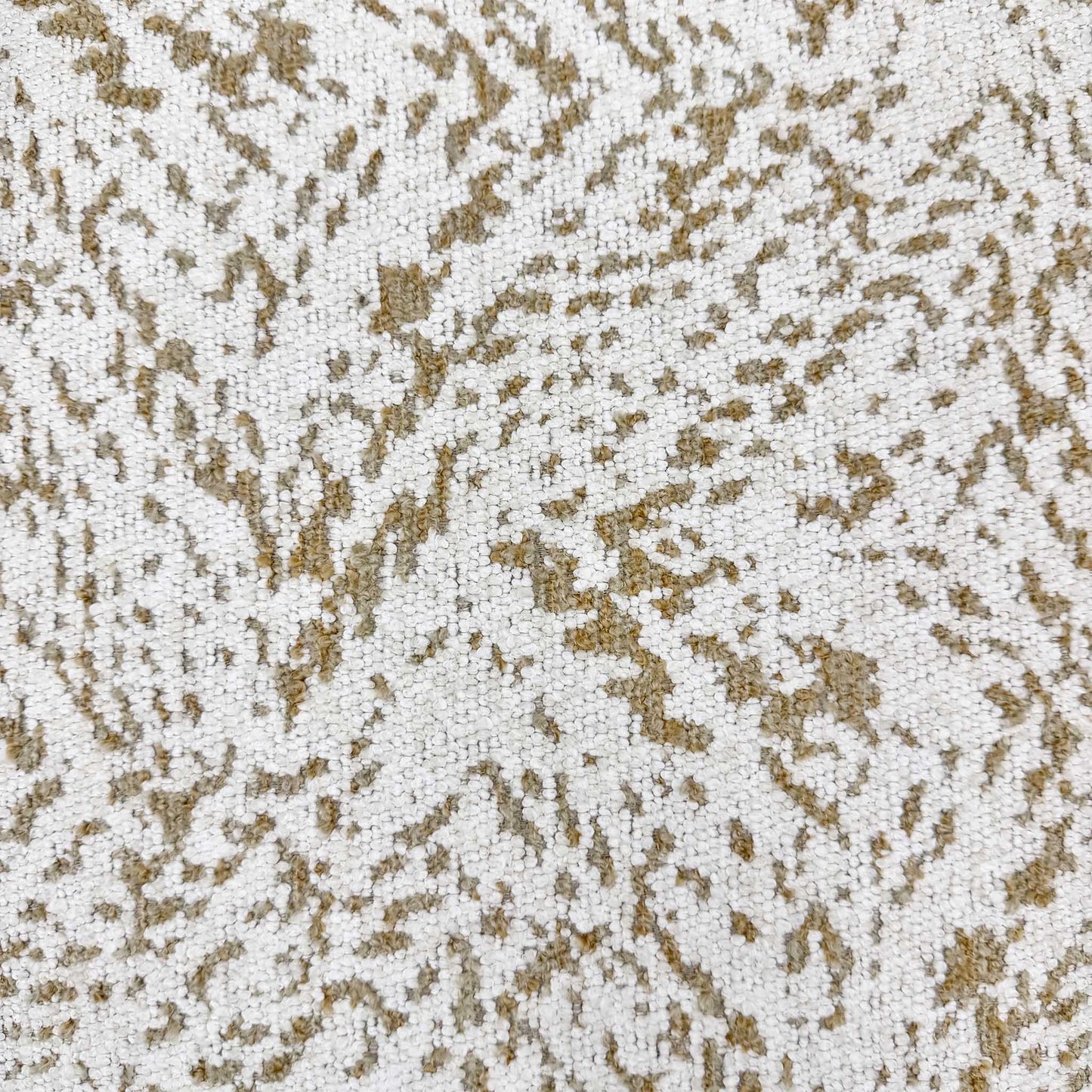 ‘Rhys’ White and Gold Patterned Fabric Swivel Accent Chair