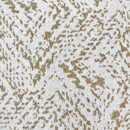 ‘Rhys’ White and Gold Patterned Fabric Swivel Accent Chair