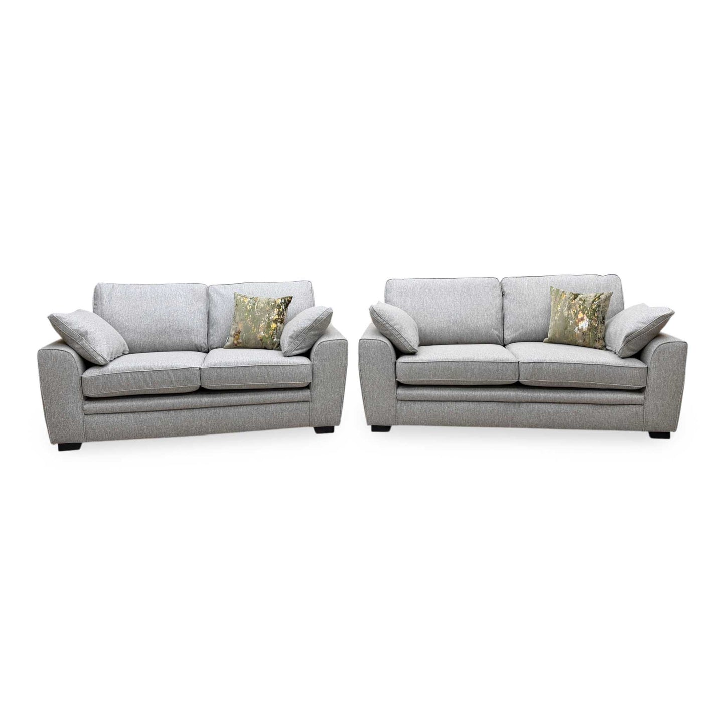 ‘Chalfont’ Orm Silver Tight Weave Fabric 3 + 2 Seater Sofa Set