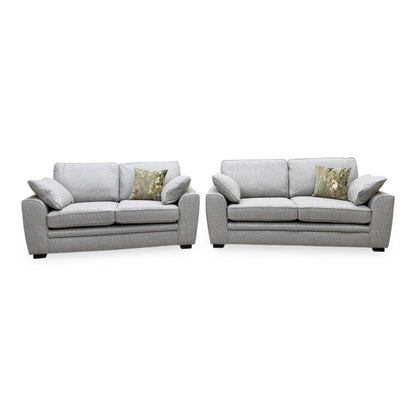 ‘Chalfont’ Orm Silver Tight Weave Fabric 3 + 2 Seater Sofa Set