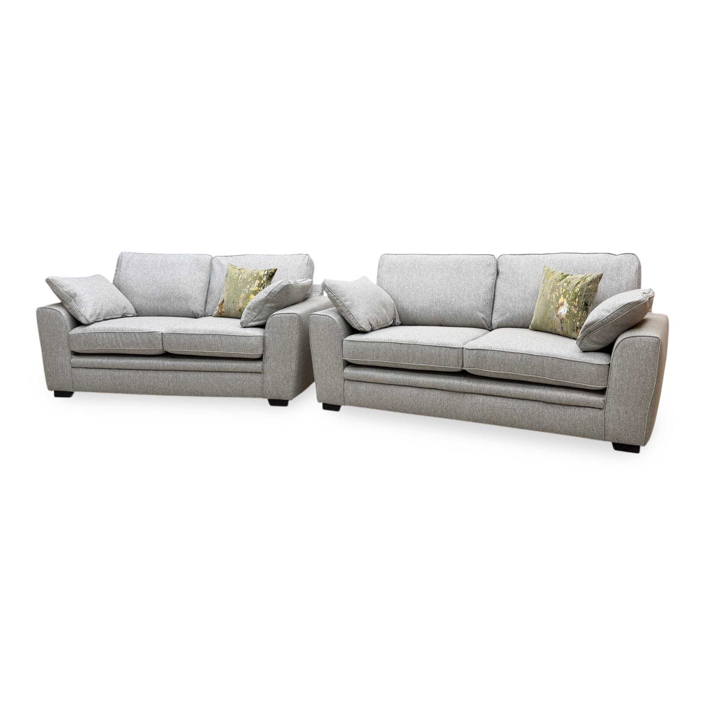 ‘Chalfont’ Orm Silver Tight Weave Fabric 3 + 2 Seater Sofa Set