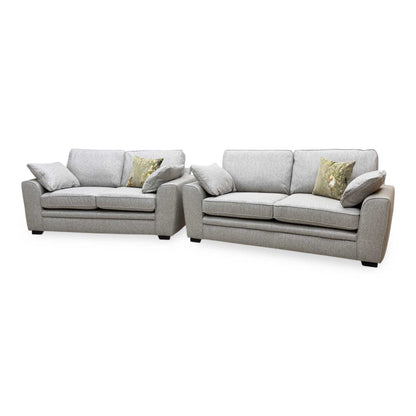 ‘Chalfont’ Orm Silver Tight Weave Fabric 3 + 2 Seater Sofa Set