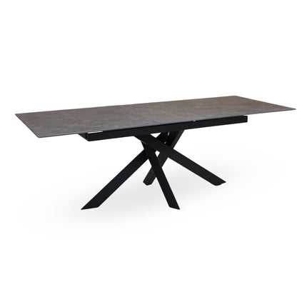 'Warrior' Grey Sintered Stone 180cm Extending Dining Table