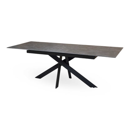 'Warrior' Grey Sintered Stone 180cm Extending Dining Table