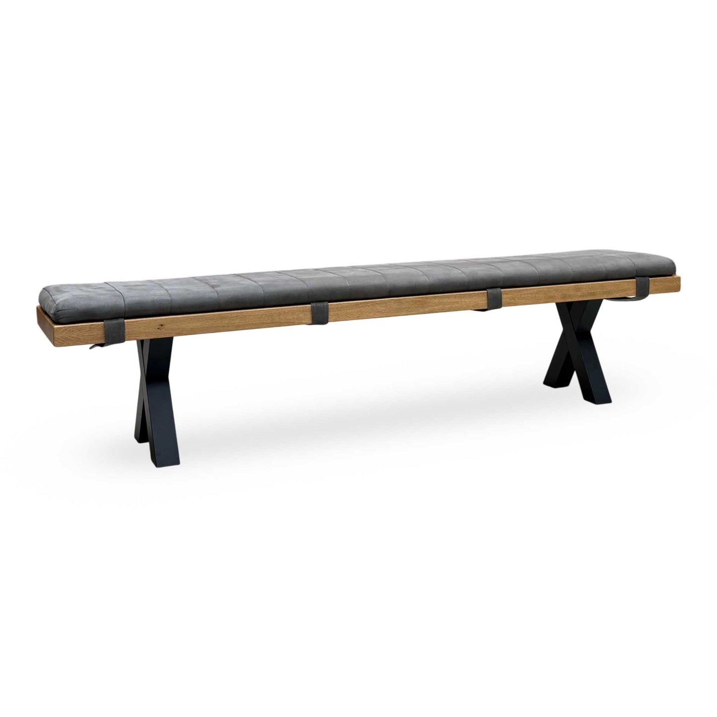 Bodahl 'Njord' 1 Oil Solid Oak 220cm Dining Bench + Grey Bench Pad