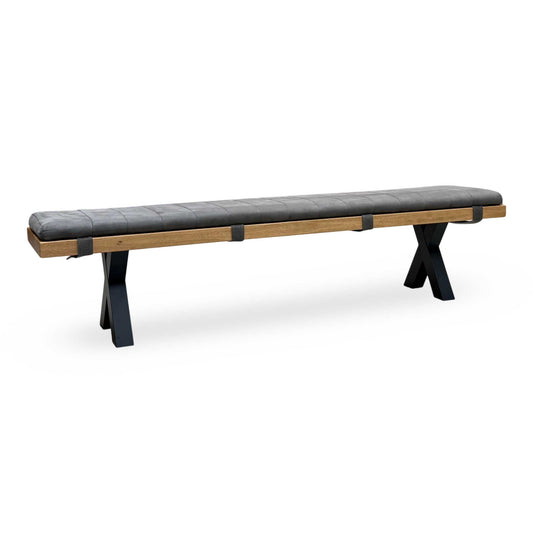 Bodahl 'Njord' 1 Oil Solid Oak 220cm Dining Bench + Grey Bench Pad