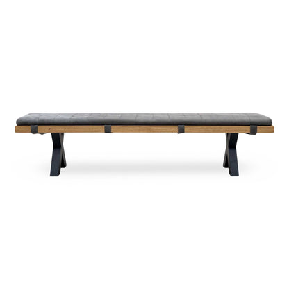 Bodahl 'Njord' 1 Oil Solid Oak 220cm Dining Bench + Grey Bench Pad