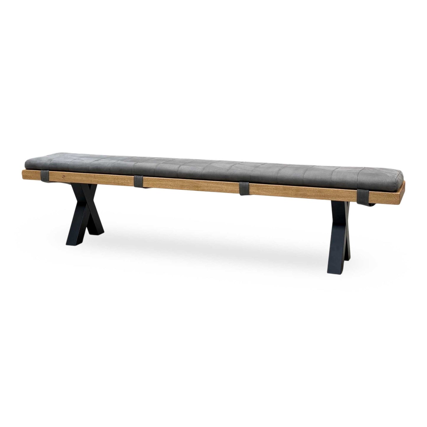 Bodahl 'Njord' 1 Oil Solid Oak 220cm Dining Bench + Grey Bench Pad