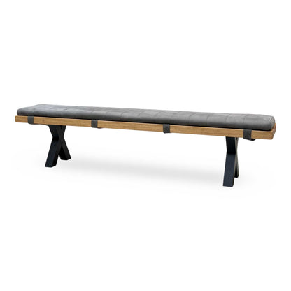 Bodahl 'Njord' 1 Oil Solid Oak 220cm Dining Bench + Grey Bench Pad