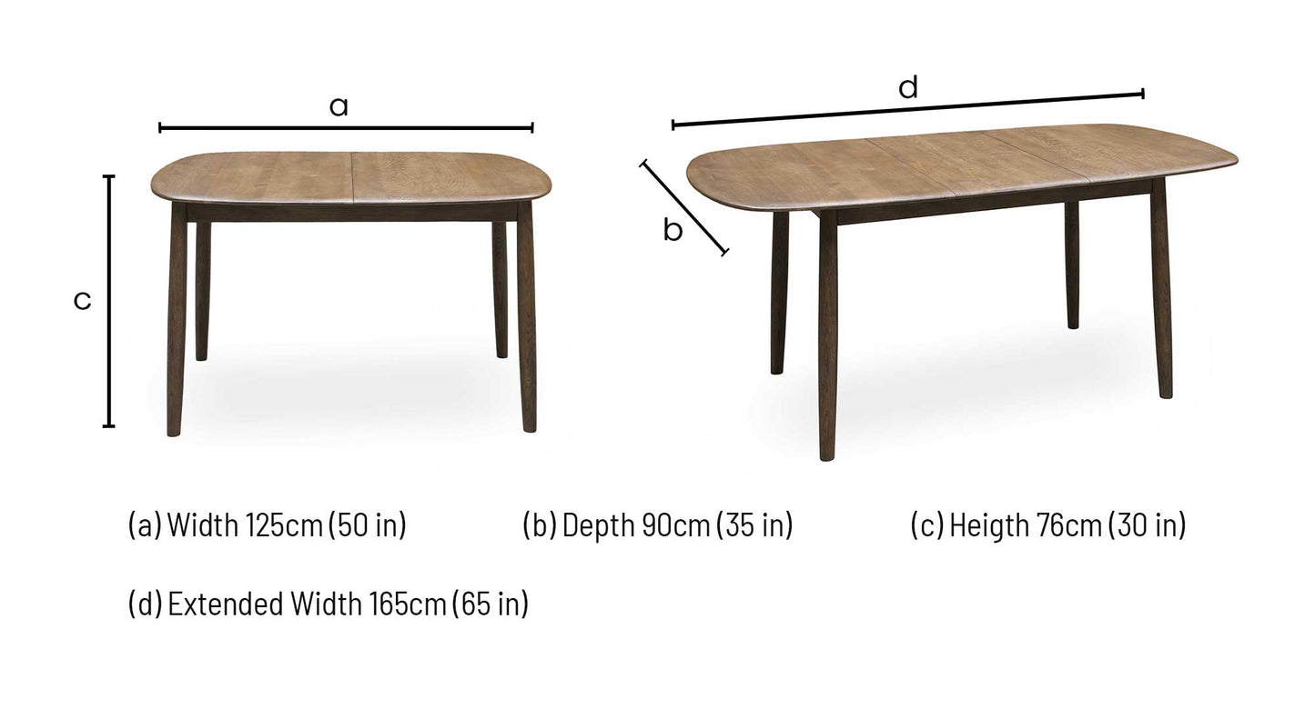‘Stockholm’ Dark Oak Solid Oak Small Extending Dining Table