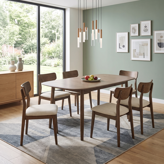 ‘Stockholm’ Dark Oak Solid Oak Small Extending Dining Table