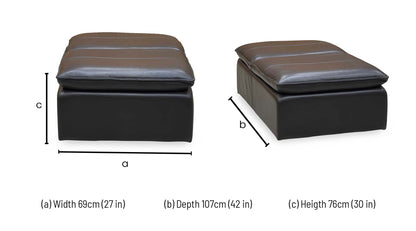 ‘Starlight Express’ Chocolate Brown Leather Storage Chair Footstool