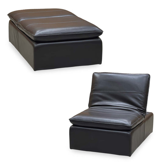 ‘Starlight Express’ Chocolate Brown Leather Storage Chair Footstool