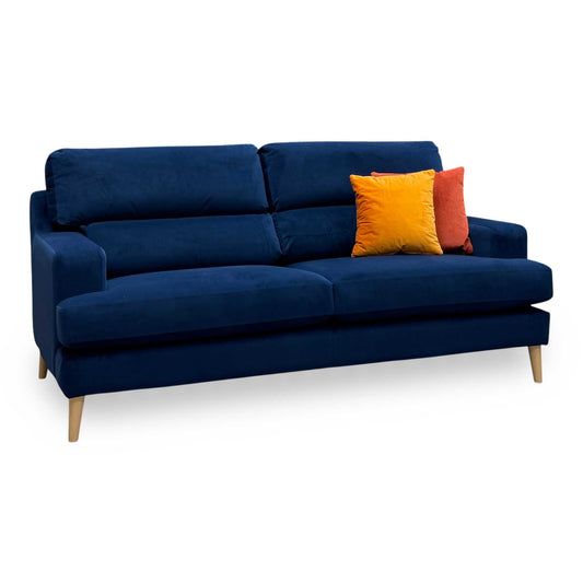 The Lounge Co. ‘Romilly’ Mid009 Midnight Indigo Wa Ft Velvet Fabric 3 Seater Sofa