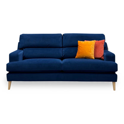 The Lounge Co. ‘Romilly’ Mid009 Midnight Indigo Wa Ft Velvet Fabric 3 Seater Sofa