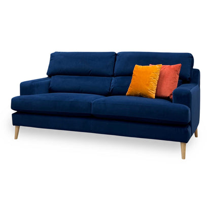 The Lounge Co. ‘Romilly’ Mid009 Midnight Indigo Wa Ft Velvet Fabric 3 Seater Sofa