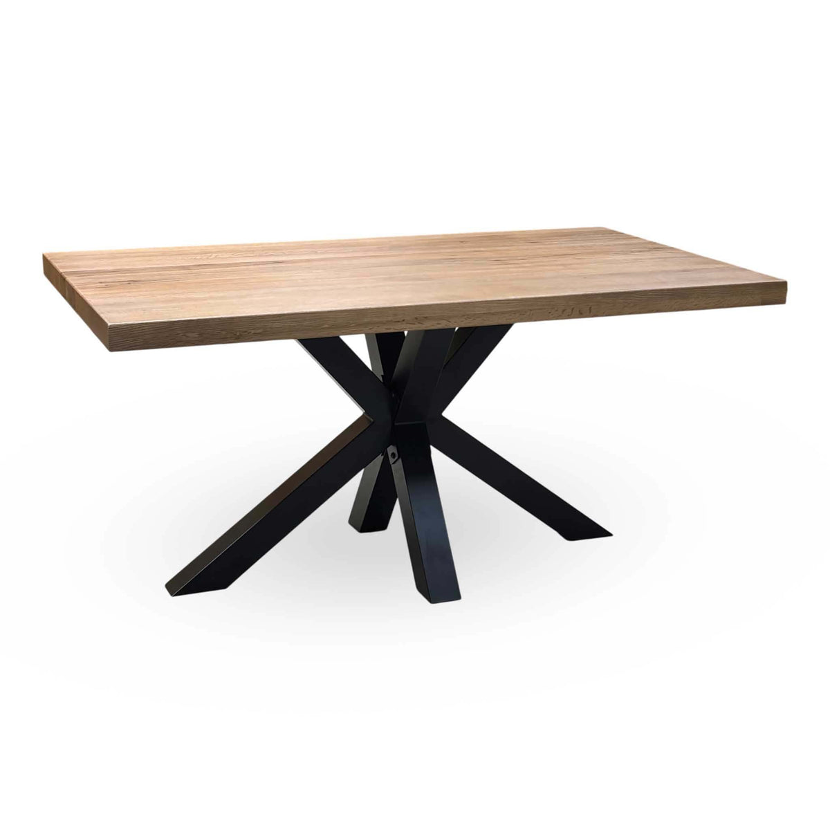 Bodahl 'Njord' 4 Desert Solid Oak Straight Top 160cm Dining Table + Anthracite Grey Faux Leather Swivel Chair - Set of 4