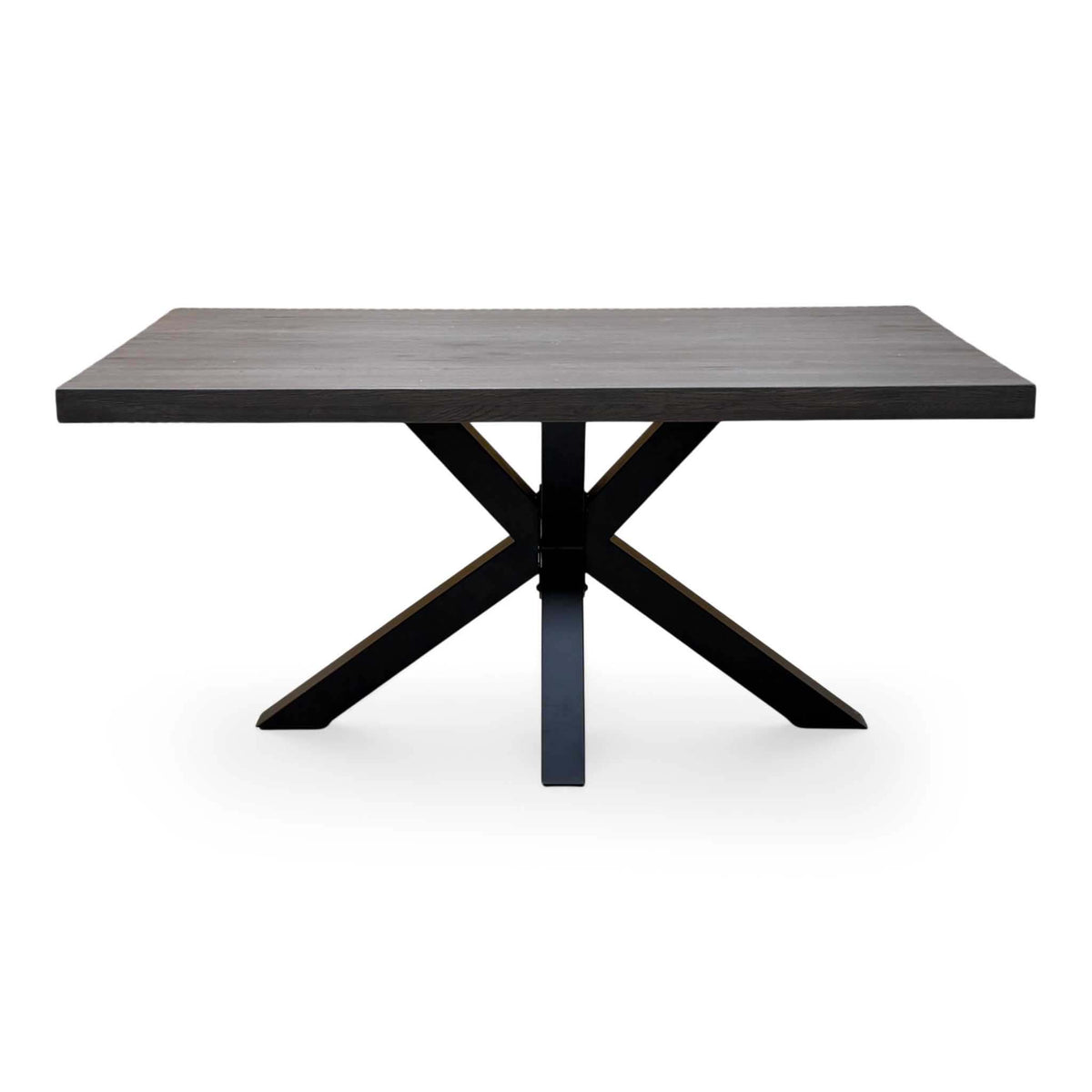 Bodahl 'Njord' 2 Smoked Solid Oak Straight Top 160cm Dining Table with Anthracite Grey Faux Leather Swivel Chair - Set of 4