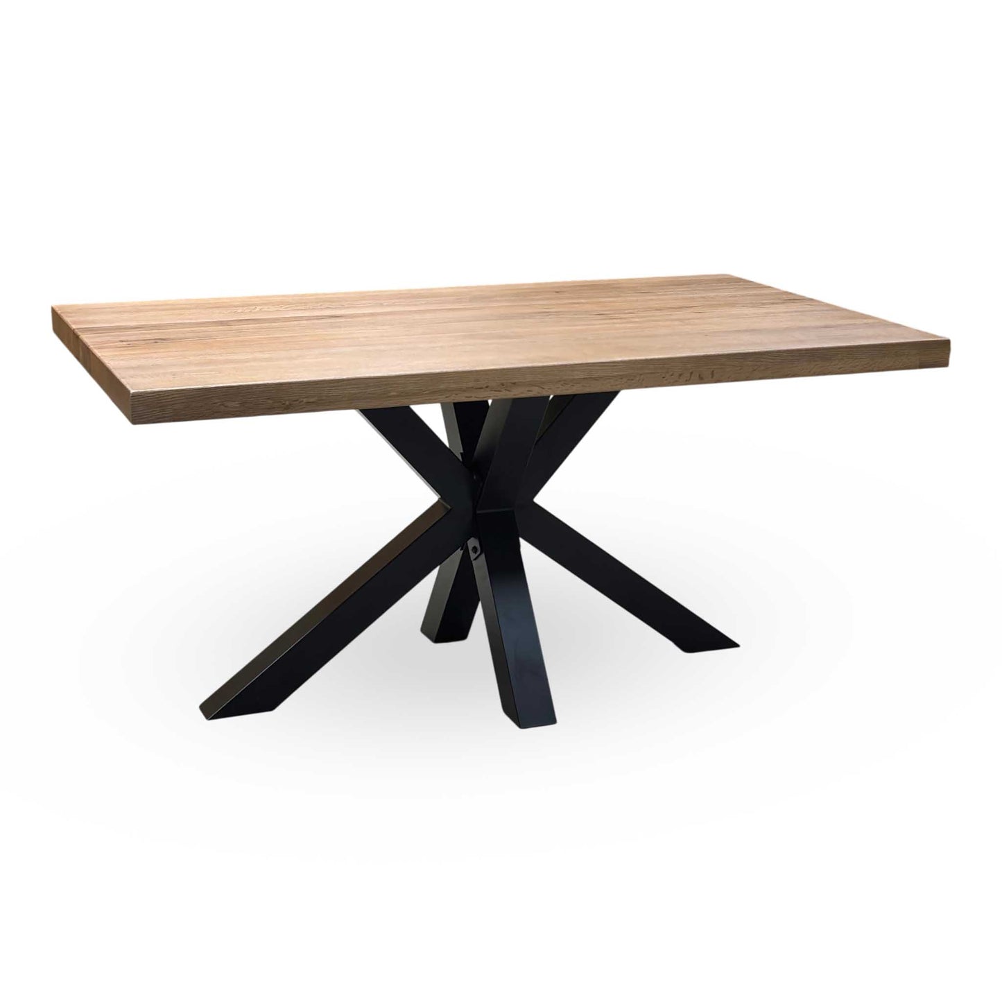 Bodahl ‘Njord' 4 Desert Solid Oak Straight Top 160cm Dining Table with Metal Star Base
