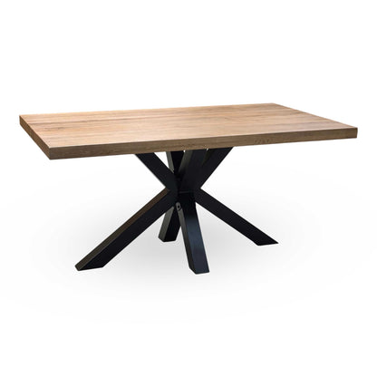 Bodahl ‘Njord' 4 Desert Solid Oak Straight Top 160cm Dining Table with Metal Star Base