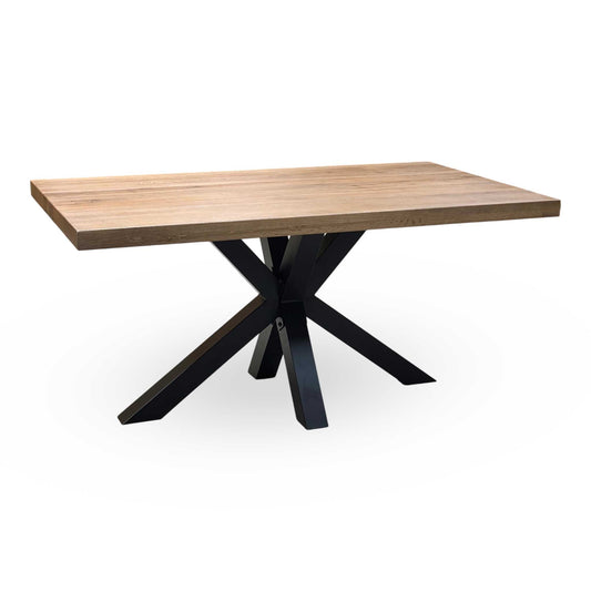 Bodahl ‘Njord' 4 Desert Solid Oak Straight Top 160cm Dining Table with Metal Star Base