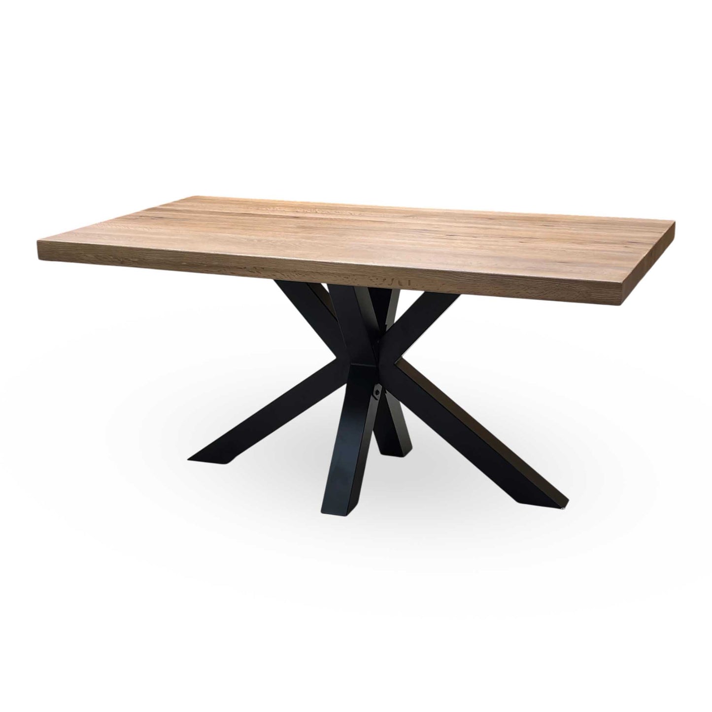 Bodahl ‘Njord' 4 Desert Solid Oak Straight Top 160cm Dining Table with Metal Star Base