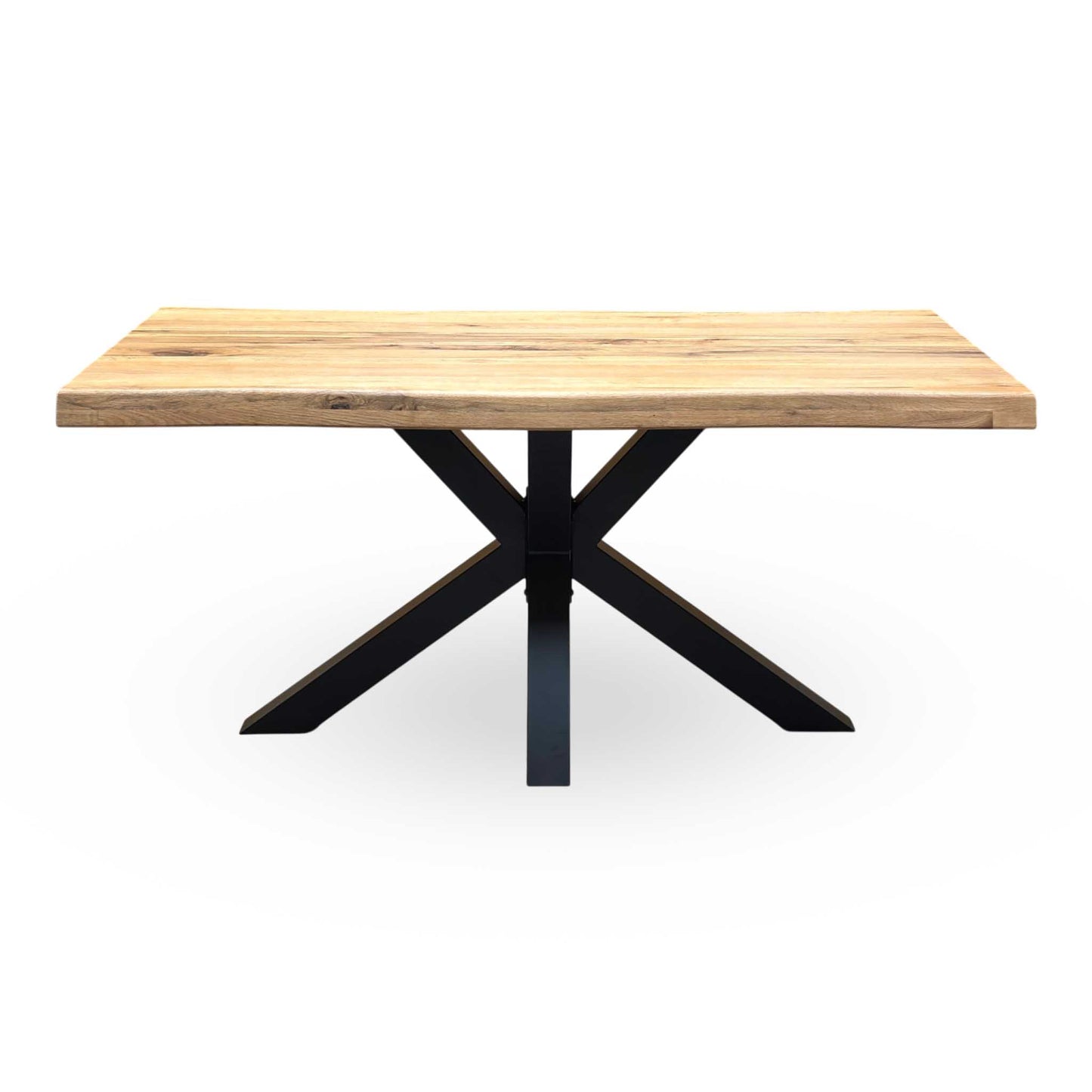 Bodahl 'Njord' 1 Oil Solid Oak Raw Edge 160cm Dining Table with Metal Star Base