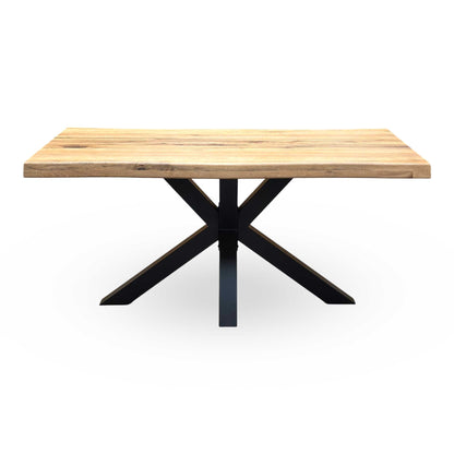 Bodahl 'Njord' 1 Oil Solid Oak Raw Edge 160cm Dining Table with Metal Star Base