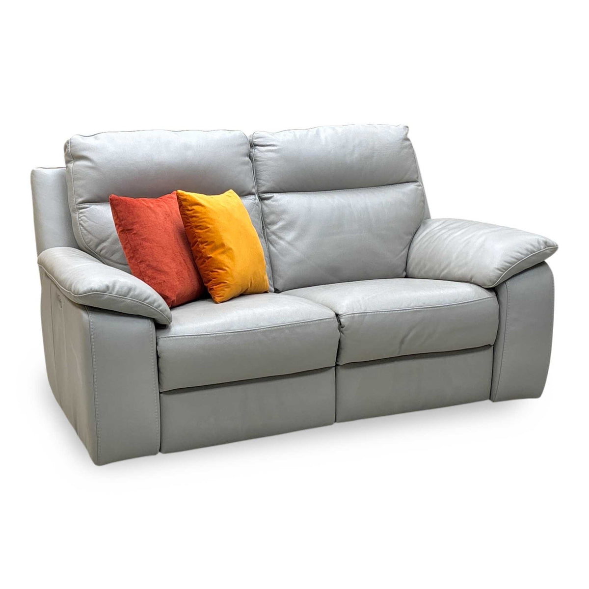 Nicoletti ‘Pepino’ Grey Leather 3 Seater Power Recliner Sofa – view 4