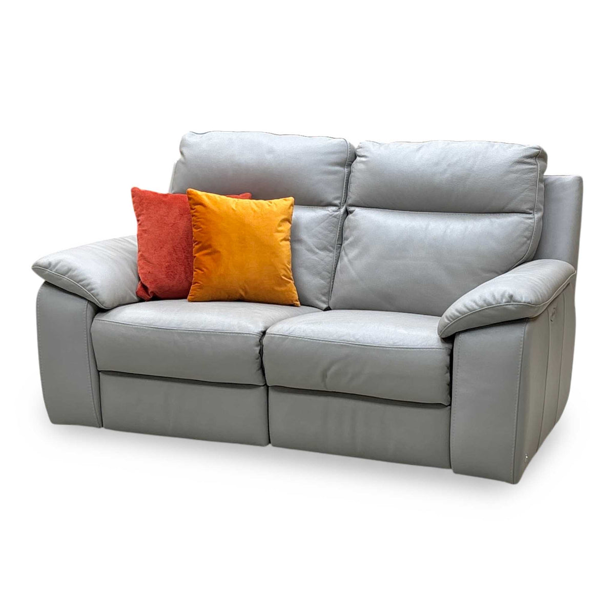 Nicoletti ‘Pepino’ Grey Leather 3 Seater Power Recliner Sofa – view 6