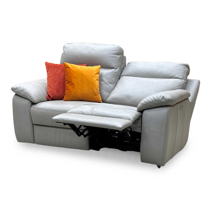 Nicoletti ‘Pepino’ Grey Leather 3 Seater Power Recliner Sofa – view 7