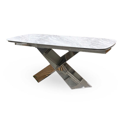 'Gabana' Real Marble Large 180cm Extending Dining Table