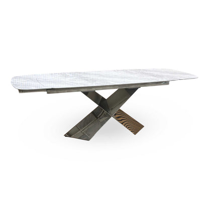 'Gabana' Real Marble Large 180cm Extending Dining Table