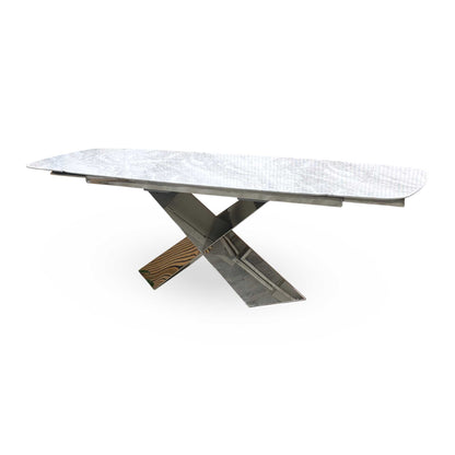'Gabana' Real Marble Large 180cm Extending Dining Table