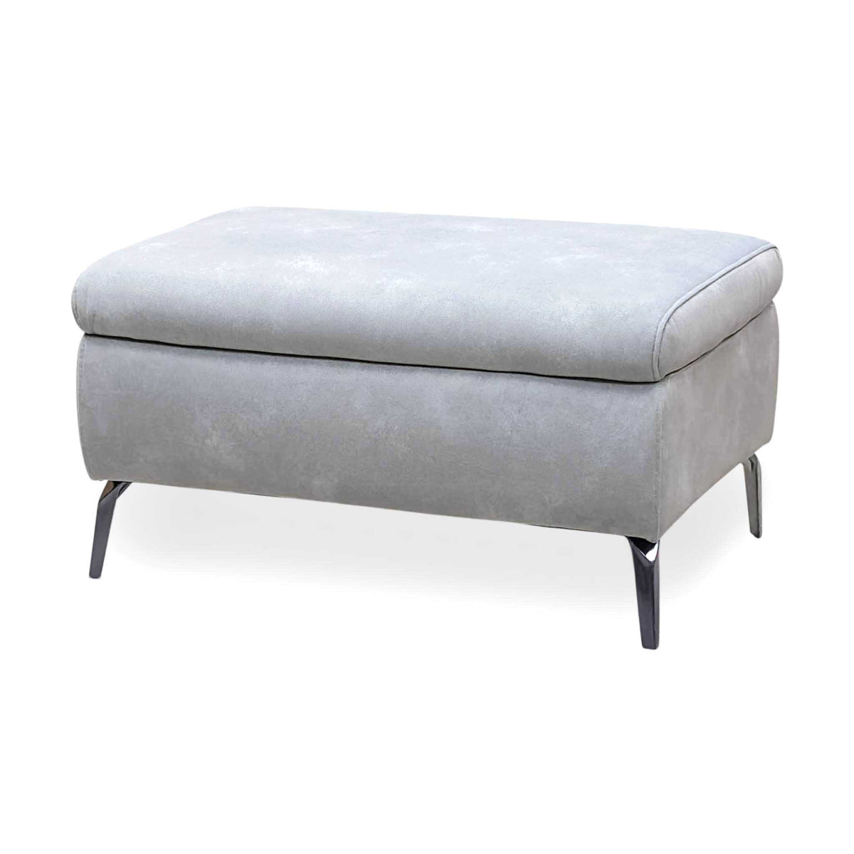 ‘Daytona’ Dexter Smoke Grey Fabric Standard Footstool – view 4