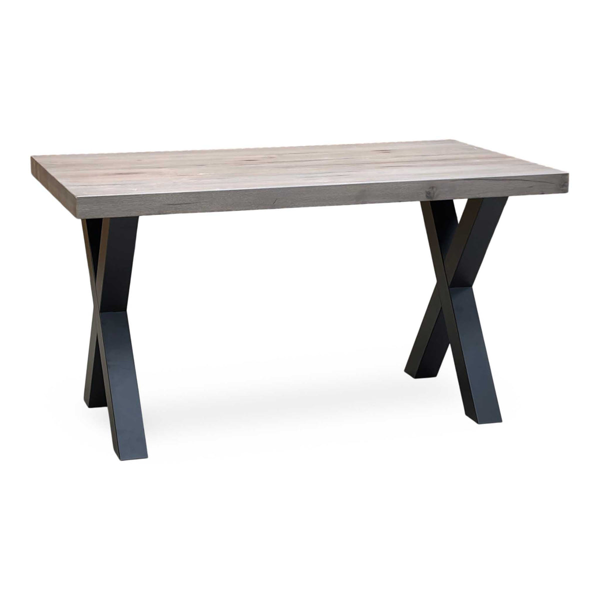 Bodahl ‘Terra’ 8 Vintage Grey Solid Oak Compact Straight Edge Dining Table with X Shaped Legs