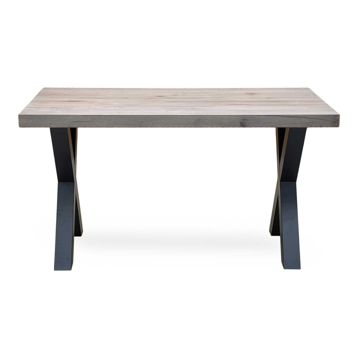 Bodahl ‘Terra’ 8 Vintage Grey Solid Oak Compact Straight Edge Dining Table with X Shaped Legs – view 4