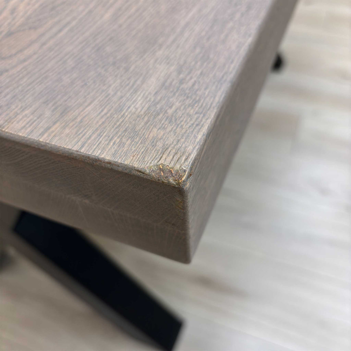 Bodahl ‘Terra’ 8 Vintage Grey Solid Oak Compact Straight Edge Dining Table with X Shaped Legs – view 7