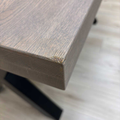 Bodahl ‘Terra’ 8 Vintage Grey Solid Oak Compact Straight Edge Dining Table with X Shaped Legs – view 7