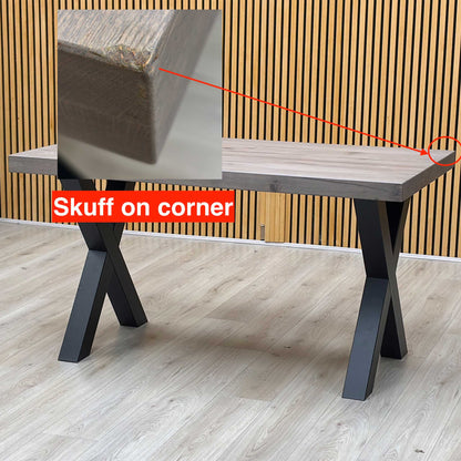 Bodahl ‘Terra’ 8 Vintage Grey Solid Oak Compact Straight Edge Dining Table with X Shaped Legs – view 8