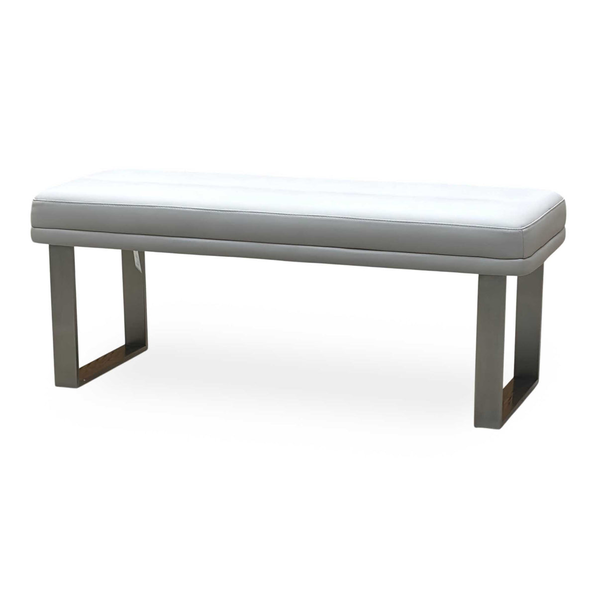 ‘Avorio’ Neutral Faux Leather Low Dining Bench – view 5
