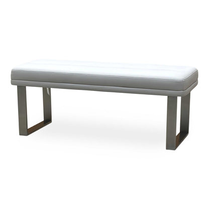 ‘Avorio’ Neutral Faux Leather Low Dining Bench – view 5